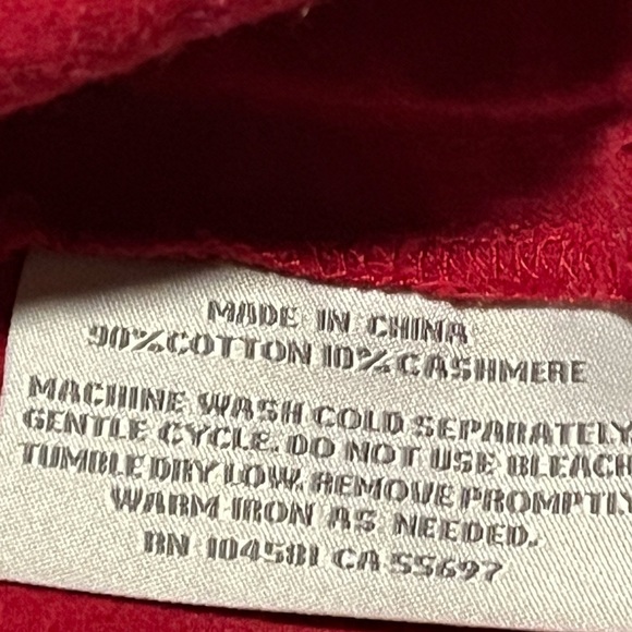 RH Cashmere Blend Red Button Down Shirt Sz Small - Picture 6 of 7